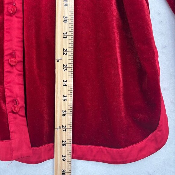 Soft Surroundings Esmarelda Velvet Blouse Top Size M Red Long Sleeve Stretch - Picture 11 of 12